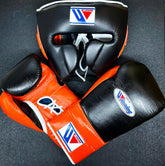 Winning Custom Black & Orange Lace-Up Boxing Gloves – Premium Japan-Made Training & Sparring Gloves (8oz–20oz)